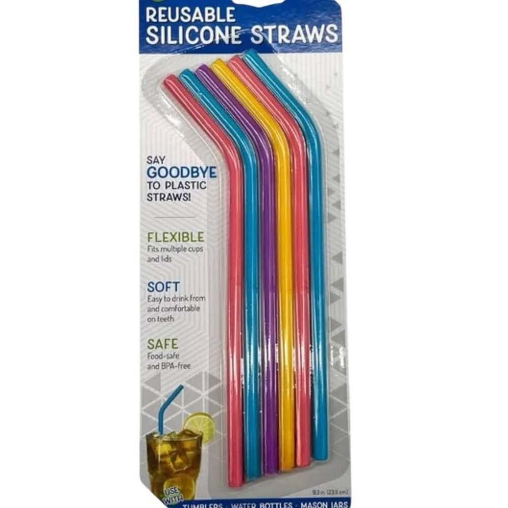 Reusable Silicone Straws (6 Pack)